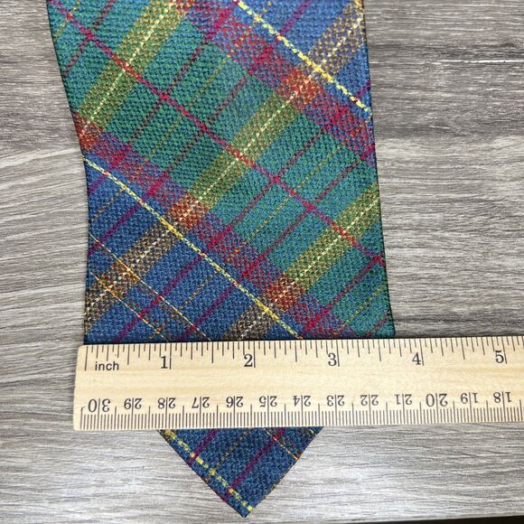 Kurt Geiger Vintage Silk Plaid Tie Made in the UK 59" - Picture 2 of 8
